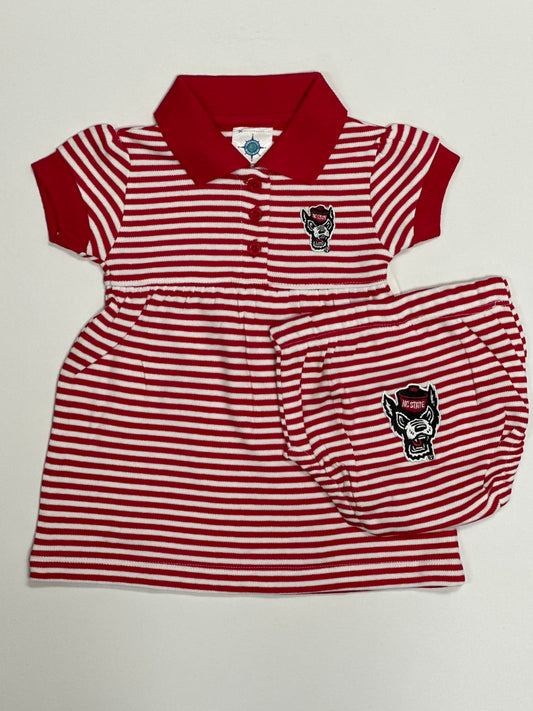 NC State Striped Game Day Dress with Bloomer